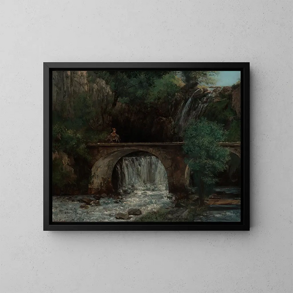 Le Grand Pont - Gustave Courbet — inramlat konstverk på väggen