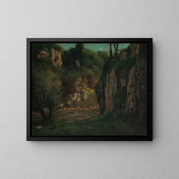 Le ruisseau caché - Gustave Courbet — inramlat konstverk på väggen