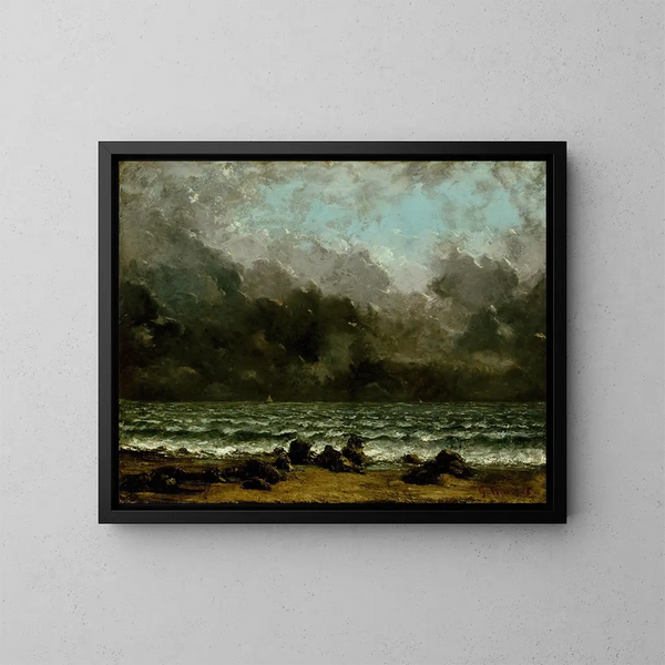 La Mer - Gustave Courbet — inramlat konstverk på väggen