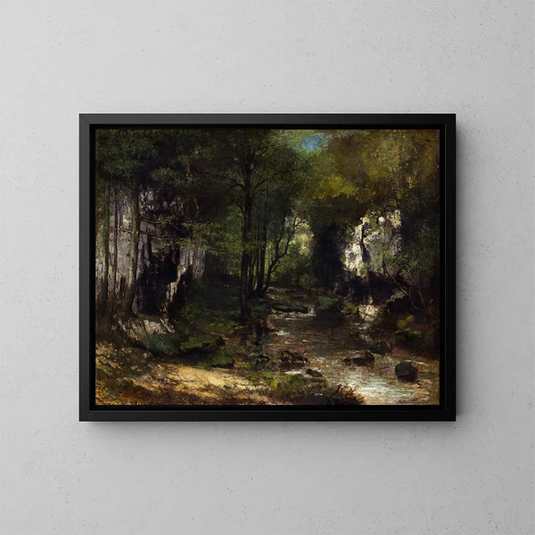 Le ruisseau du Puits Noir, vallée de la Loue - Gustave Courbet — inramlat konstverk på väggen