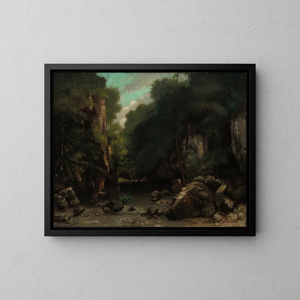 La vallée des Puits Noirs - Gustave Courbet — inramlat konstverk på väggen