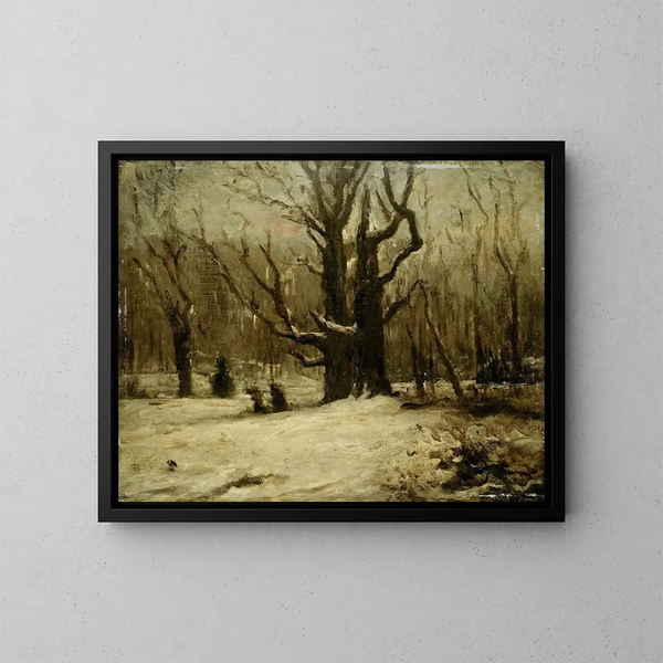 vinterlandskap - Gustave Courbet — inramlat konstverk på väggen