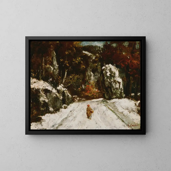 Vinter i Jura - Gustave Courbet — inramlat konstverk på väggen