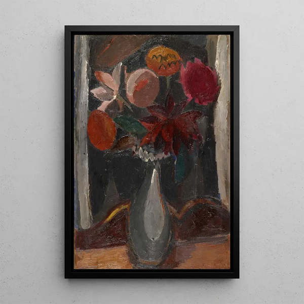 En bukett mörka blommor - Gustave De Smet — inramlat konstverk på väggen