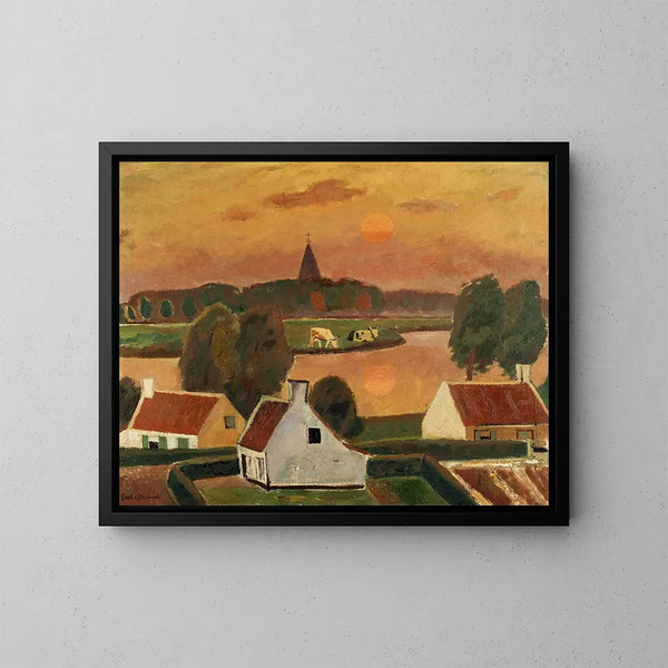 Vue de village - Gustave De Smet — inramlat konstverk på väggen