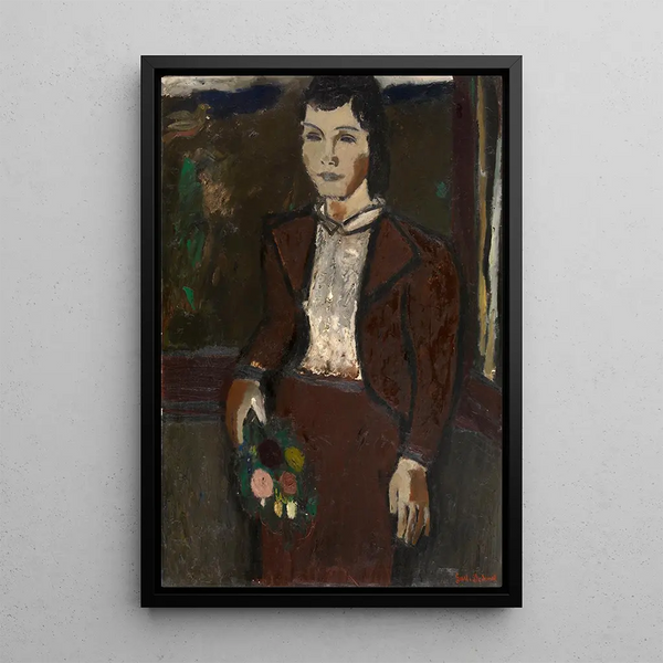 Fille med en bukett - Gustave De Smet — inramlat konstverk på väggen