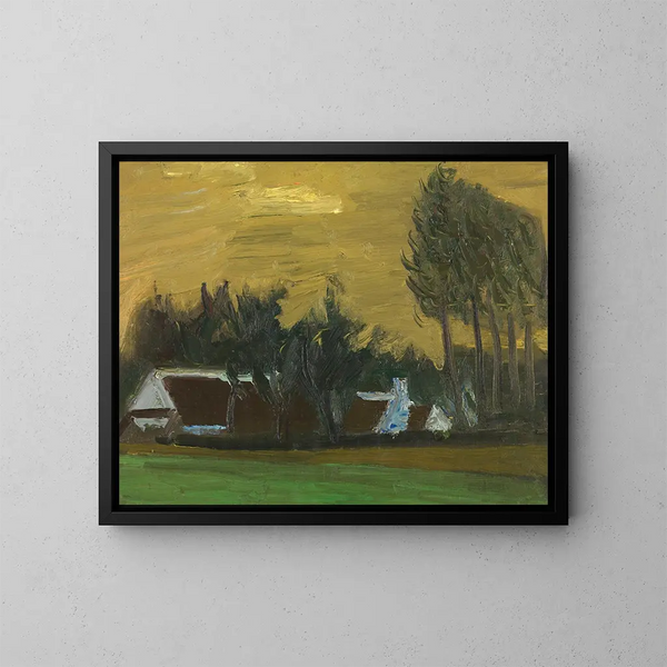 Landskap med svarta italienska popplar - Gustave De Smet — inramlat konstverk på väggen