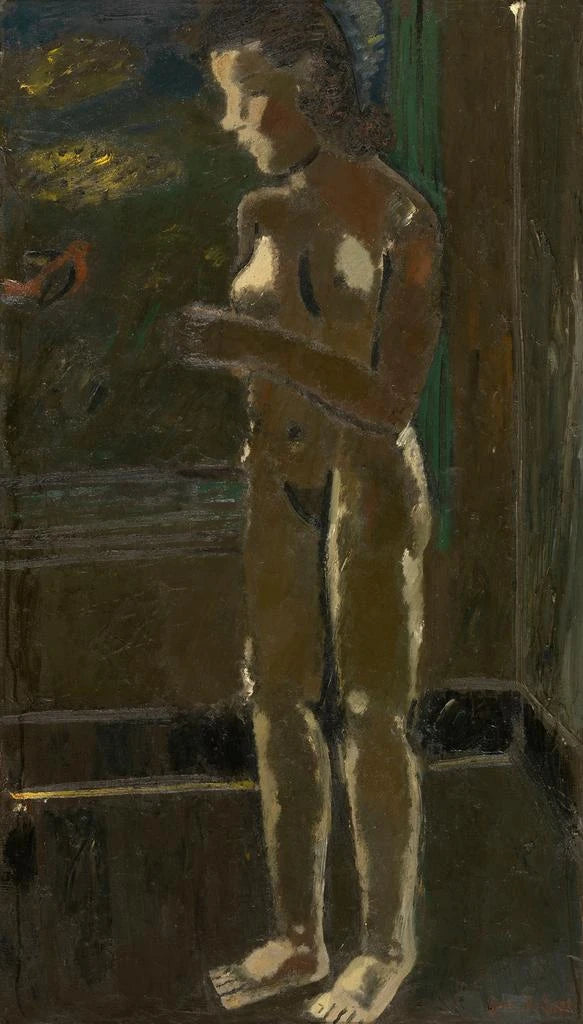 Nu stående - Gustave De Smet — inramlat konstverk på väggen