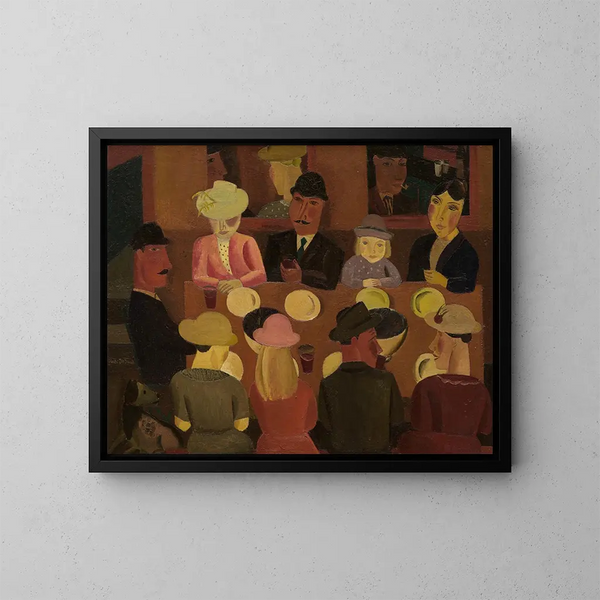 Les Mangeurs de moules - Gustave De Smet — inramlat konstverk på väggen