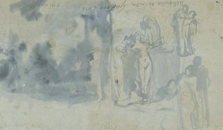 Gustave Dor - Sketches of people including a female nude.webp
