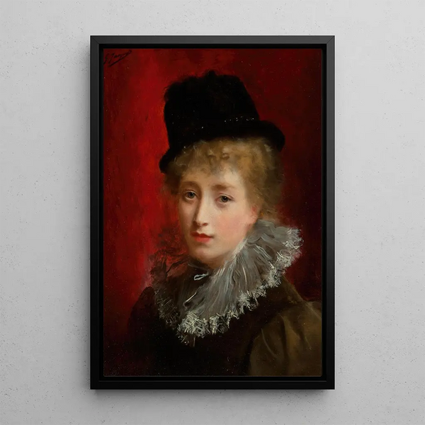 En skönhet i modet - Gustave Jean Jacquet — inramlat konstverk på väggen