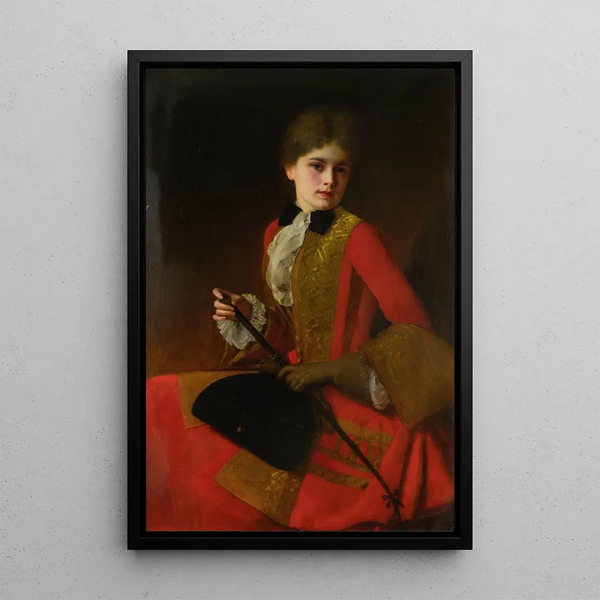 ung flicka i ridkläder - Gustave Jean Jacquet — inramlat konstverk på väggen