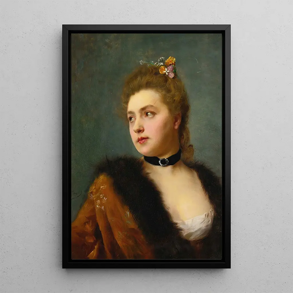 Parisienne - Gustave Jean Jacquet — inramlat konstverk på väggen