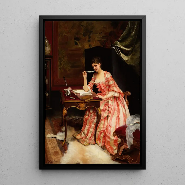 La lettre d'amour - Gustave Jean Jacquet — inramlat konstverk på väggen