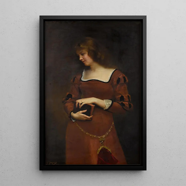 Melankolisk tanke - Gustave Jean Jacquet — inramlat konstverk på väggen