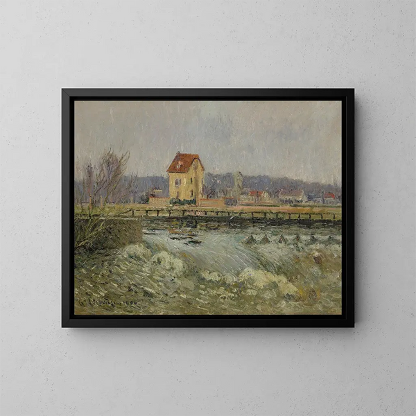 Barrage de Pontoise - Gustave Loiseau — inramlat konstverk på väggen