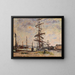 Båtar vid kajen i Le Havre - Gustave Loiseau — inramlat konstverk på väggen