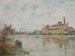 Längd: 60 cm, Höjd: 50 cm, Material: Olja på duk, Skapad av Gustave Loiseau, Konsttryck av L'Usine au bord de la rivière, 20th century, Fransk konstnär, Landskapsmålning, Impressionistisk stil — vy av konstverket
