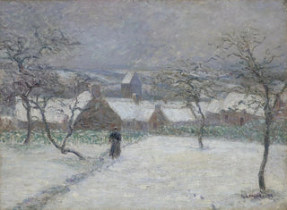 La Neige à Mortain, Manche - Gustave Loiseau — vy av konstverket