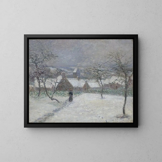 La Neige à Mortain, Manche - Gustave Loiseau — inramlat konstverk på väggen