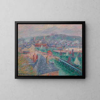 Le port de Fécamp, Normandie - Gustave Loiseau — inramlat konstverk på väggen