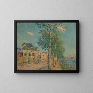 Le Chemin au bord de la rivière - Gustave Loiseau — inramlat konstverk på väggen