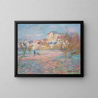 Le potager en hiver - Gustave Loiseau — inramlat konstverk på väggen