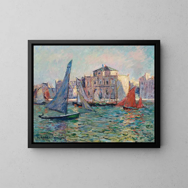 Les Martigues - Gustave Loiseau — inramlat konstverk på väggen