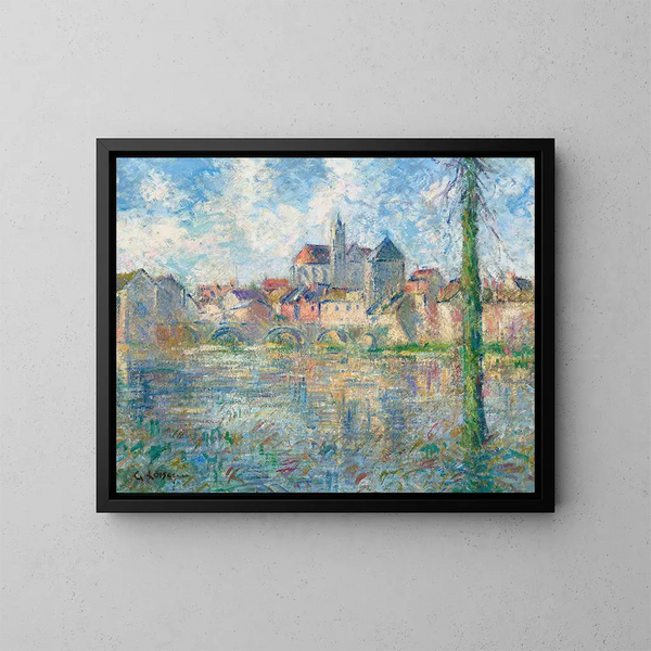 Moret-sur-Loing - Gustave Loiseau — inramlat konstverk på väggen