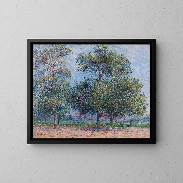 Vår, blommande äppelträd - Gustave Loiseau — inramlat konstverk på väggen