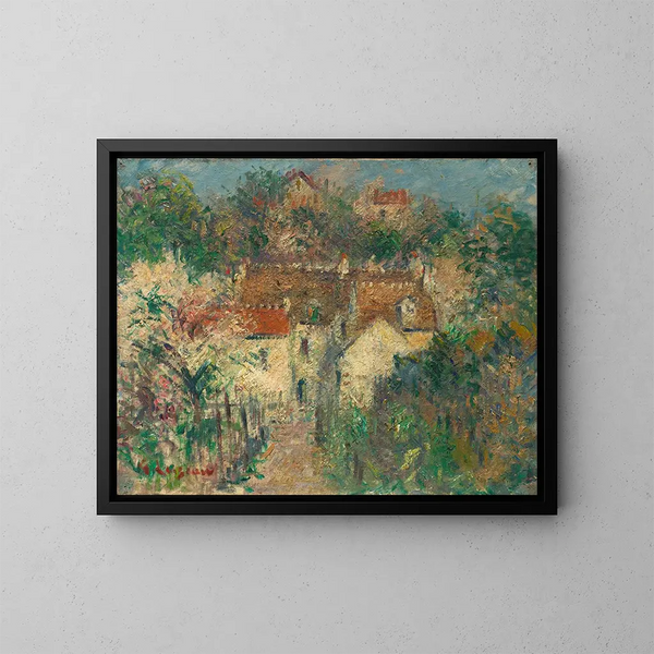Vue de village - Gustave Loiseau — inramlat konstverk på väggen