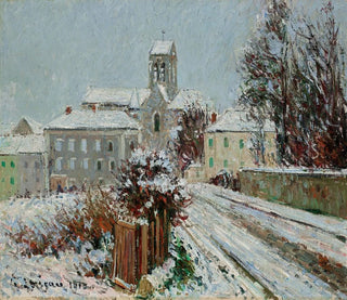 La neige à Auvers-sur-Oise - Gustave Loiseau — vy av konstverket
