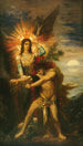 Jacob och ängeln - Gustave Moreau — vy av konstverket