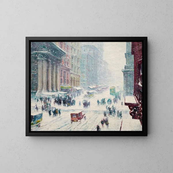 Fifth Avenue på vintern - Guy Carleton Wiggins — inramlat konstverk på väggen