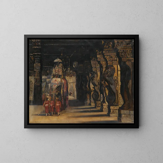 Gyula Tornai - Indian procession with elephant.webp