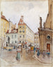 Franziskanerplatz i Wien - H. Winter — vy av konstverket