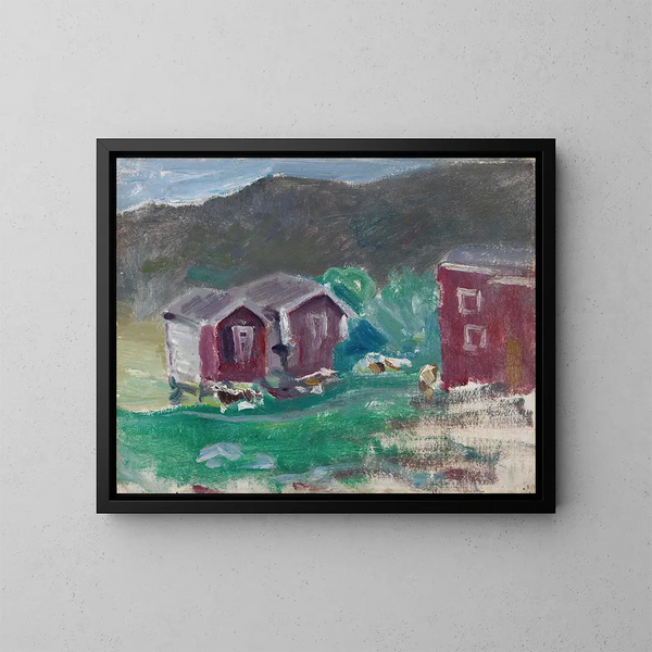Esquisse de la ferme à Telemark - Halfdan Egedius — inramlat konstverk på väggen