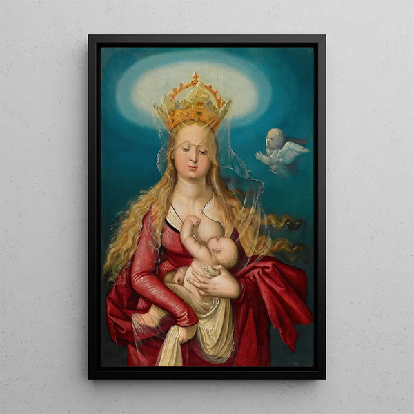 La Vierge en Reine du Ciel allaitant l'Enfant Jésus - Hans Baldung — inramlat konstverk på väggen