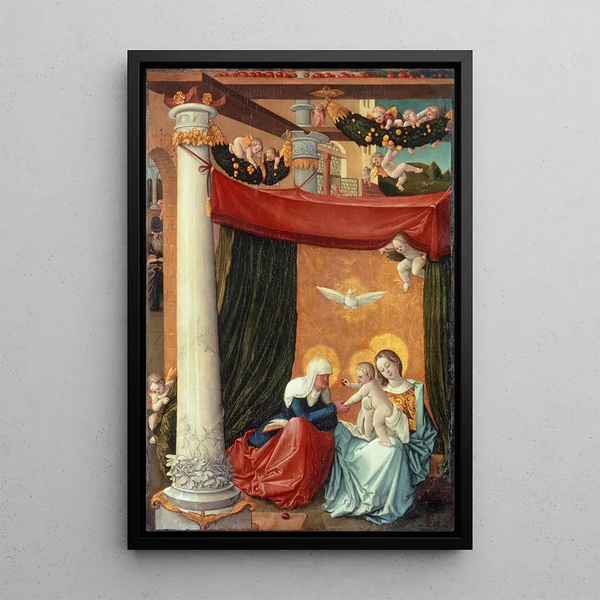 Vierge à l'Enfant et Sainte Anne - Hans Baldung — inramlat konstverk på väggen