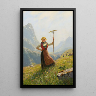 Hans Dahl - Peasant Girl With A Rake.webp