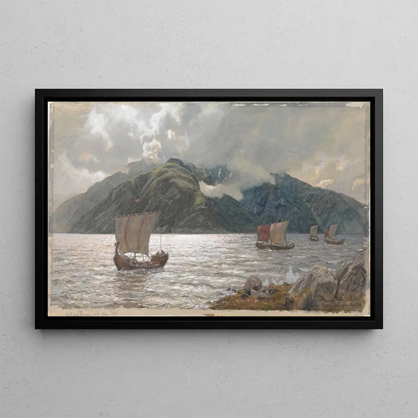 Hans Gude - Viking Ships.webp