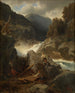 Cascade à Hallingdal - Hans Gude — vy av konstverket