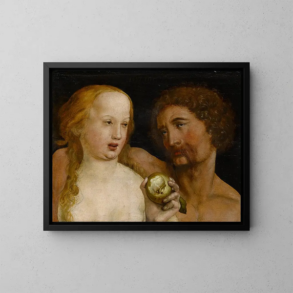 Adam och Eva - Hans Holbein den yngre — inramlat konstverk på väggen