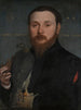 porträtt av en adelsman med en falk - Hans Holbein den yngre — vy av konstverket