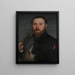 porträtt av en adelsman med en falk - Hans Holbein den yngre — inramlat konstverk på väggen
