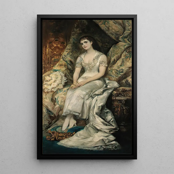 Hans Makart - A Portrait Of A Seated Lady Possibly Countess Bianca Teschenberg.webp