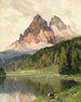 Misurina-sjön med de tre lavaredo-bergen - Hans Maurus — vy av konstverket