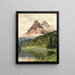Misurina-sjön med de tre lavaredo-bergen - Hans Maurus — inramlat konstverk på väggen