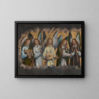 Änglar musiker - Hans Memling — inramlat konstverk på väggen