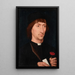 porträtt av en man med en nejlika - Hans Memling — inramlat konstverk på väggen